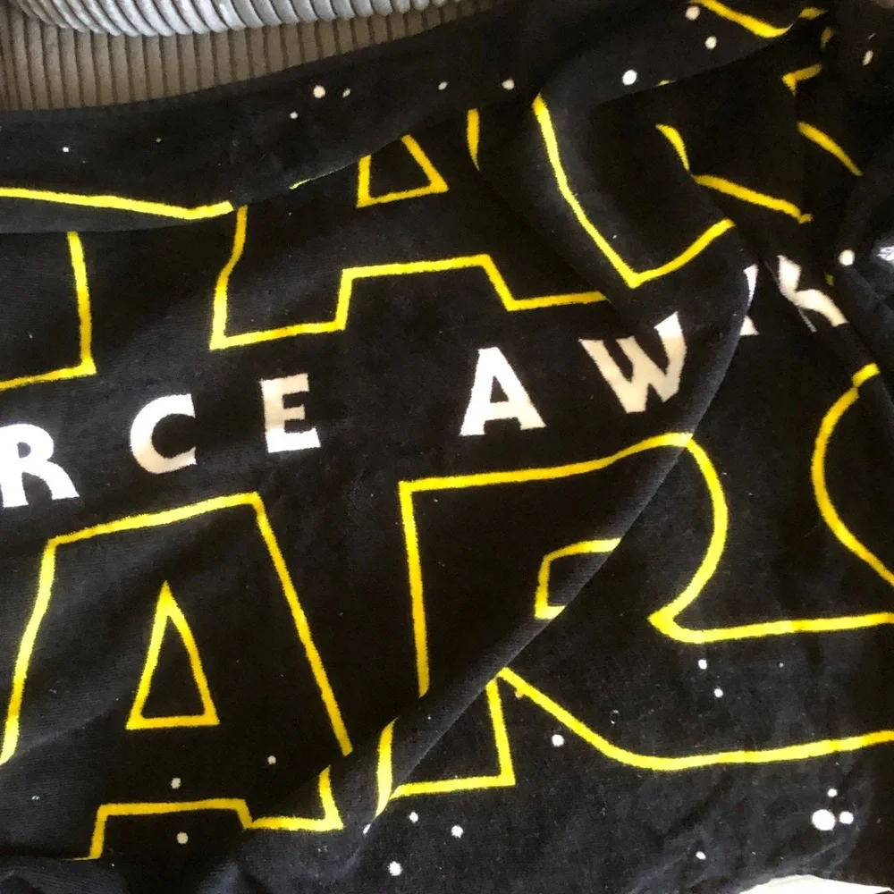 Black  Lettering and White Paint-Splatter beach towels